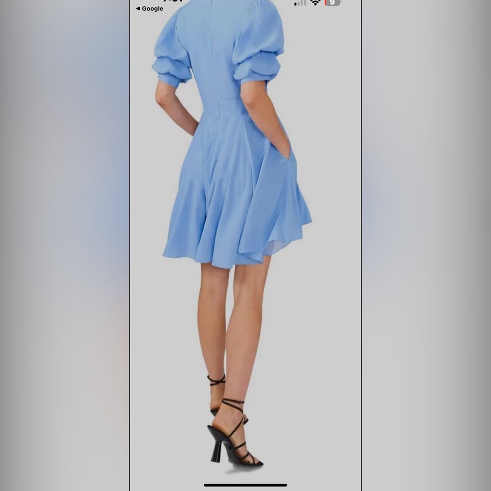 1. State Sky Blue Puff Sleeve whimsical feminine romantic Mini Dress - Picture 2 of 11